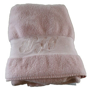 FRONTGATE Resort Collection Turkish Oversized Bath Towel Pink Monogrammed No. 2